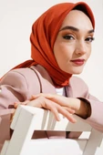MK Desen Jakar Eşarp Kiremit - 2