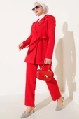 Yanı Bağlamalı Ceketli İkili Takım Kırmızı thumbnail 1