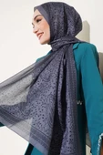 Sarmaşık Desen Soft Şal Füme - 2