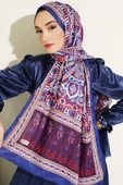 Vintage Motifli Şal Mor - 2