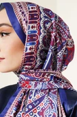 Vintage Motifli Şal Mor - 4