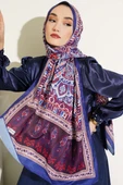 Vintage Motifli Şal Mor - 1