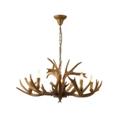 Apliqa Zoye Ahşap 5'li Geyik Boynuzu Desenli Modern Kafe Restoran. Salon Avize thumbnail 4