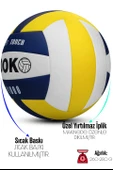 SEMİ-PRO Voleybol Topu Lamineli Beton Zemin SoftTouch İç-Dış Mekana Uygun 8 Panel Sarı-Mavi V1000 - 3