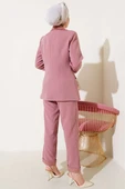Duble Paça Ceketli İkili Takım Gül Kurusu thumbnail 3