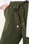 Beli Lastikli Dar Paça Pantolon Haki - 4