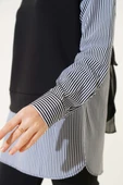 Çizgili Garnili Tunik İkili Takım Siyah thumbnail 4