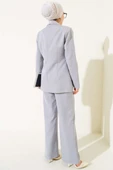 Saten Garnili Ceket İkili Takım Gri thumbnail 3