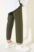 Beli Lastikli Dar Paça Pantolon Haki - 3