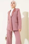 Saten Garnili Ceket İkili Takım Gül Kurusu thumbnail 2