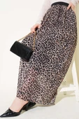Bel Lastikli Desenli Şifon Etek Leopar thumbnail 1