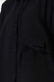 Cep Detaylı Müslin Gömlek Siyah thumbnail 4