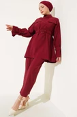 Göğüs Cepli Bileği Kemerli İkili Takım Bordo thumbnail 1