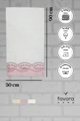 %100 Pamuk Fiyonk Güpürlü Çeyizlik 2'li Havlu 50x90 - Pudra - 6