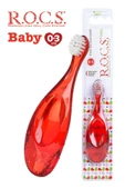 R.O.C.S. Rocs Baby 0-3 Yaş Elma Püresi Tadında Diş Macunu 45g Kırmızı Diş Fırçası Seti - 4