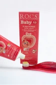 R.O.C.S. Rocs Baby 0-3 Yaş Elma Püresi Tadında Diş Macunu 45g Kırmızı Diş Fırçası Seti - 7