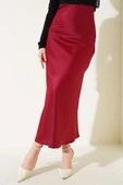 Bel Lastikli Saten Etek Bordo thumbnail 2