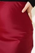 Bel Lastikli Saten Etek Bordo thumbnail 4