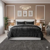 COMFORT YORGAN SETİ ÇİFT KİŞİLİK PUFF LORİA ANTRASİT thumbnail 1