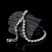 925 Ayar Gümüş Küre Kesim Fizyon Tesbih thumbnail 2