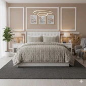 COMFORT YORGAN SETİ ÇİFT KİŞİLİK PUFF LORİA BEJ thumbnail 1