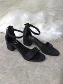 Günlük Kadın Ayakkabı Bilekten Bağlamalı Tek Bantlı Sandalet Kalın Topuklu Abiye Önü Açık 149 - 3