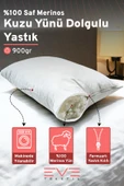 %100 Merinos Kuzu Yünlü Antialerjik Fermuarlı Doğal Yastık 50x70 Cm 900 Gr - 1