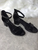 Günlük Kadın Ayakkabı Bilekten Bağlamalı Tek Bantlı Sandalet Kalın Topuklu Abiye Önü Açık 149 - 4