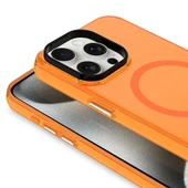 iPhone 15 Pro Max Kılıf M-safe Şarj Özellikli Buzlu Transparan C-Pro Sert Kapak thumbnail 8