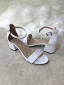 Günlük Kadın Ayakkabı Bilekten Bağlamalı Tek Bantlı Sandalet Kalın Topuklu Abiye Önü Açık 149 - 2