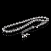 925 Ayar Gümüş Küre Kesim Fizyon Tesbih thumbnail 1