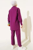 Tek Göğüs Cepli Gömlek İkili Takım Mor thumbnail 3