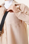 Tek Göğüs Cepli Gömlek İkili Takım Bej thumbnail 4