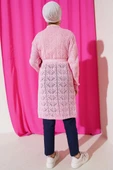 Çift Cepli Delikli Kuşaklı Triko Hırka Pembe - 3