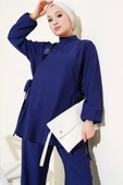 Yanları Bağlamalı Tunik İkili Takım Lacivert thumbnail 2