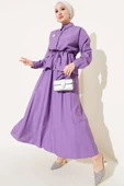 Beli Tünelli Etekli İkili Takım Lila thumbnail 1