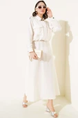 Çift Cepli Fermuarlı Etekli İkili Takım Ekru thumbnail 1