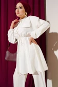 Beli Lastikli Taş Düğmeli İkili Takım Ekru thumbnail 2