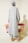 Taş Süslemeli Uzun Tunikli İkili Takım Gri thumbnail 3