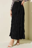 Kırışık Pileli Etek Siyah thumbnail 2