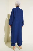 Taş Süslemeli Uzun Tunikli İkili Takım Lacivert thumbnail 3