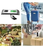Dijital Valiz Bagaj Tartısı 50Kg LCD Ekranlı Sıcaklık Ölçerli Seyahat Kantarı - 2