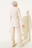 Yandan İp Bağlamalı Ceket İkili Takım Bej thumbnail 3