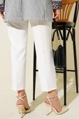 Beli Lastikli Dar Paça Pantolon Ekru thumbnail 3
