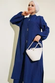 Taş Süslemeli Uzun Tunikli İkili Takım Lacivert thumbnail 2