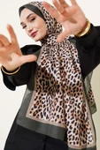 Leopar Desen Şeritli Şal Haki - 1