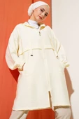 Kapüşonlu Fermuarlı Araboy Kap Ekru thumbnail 1