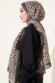 Leopar Desen Şeritli Şal Haki - 3
