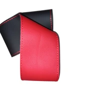 DİKİŞLİ DİREKSİYON KILIFI SİYAH DERİ KIRMIZI DERİ KIRMIZI DİKİŞLİ FIAT LİNEA İÇİN thumbnail 2