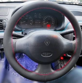 DİKİŞLİ DİREKSİYON KILIFI NOKTALI DERİ KIRMIZI DİKİŞLİ RENAULT CLİO 2004 kasa için thumbnail 1